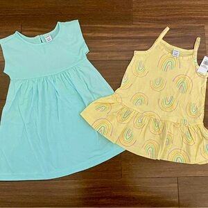 BNWT Kids' Aqua and Yellow Rainbow Dresses
